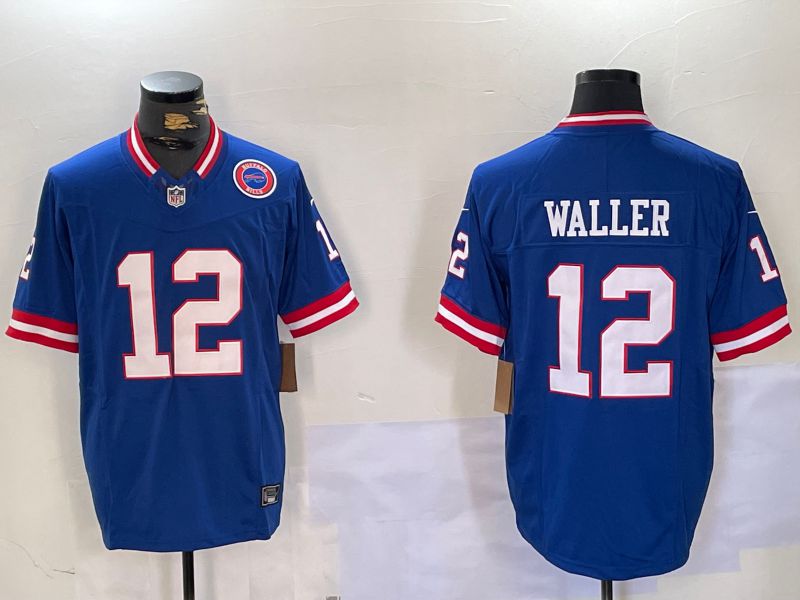 Men Buffalo Bills #12 Waller Blue Throwback 2024 Nike Limited NFL Jersey style 2->tampa bay buccaneers->NFL Jersey